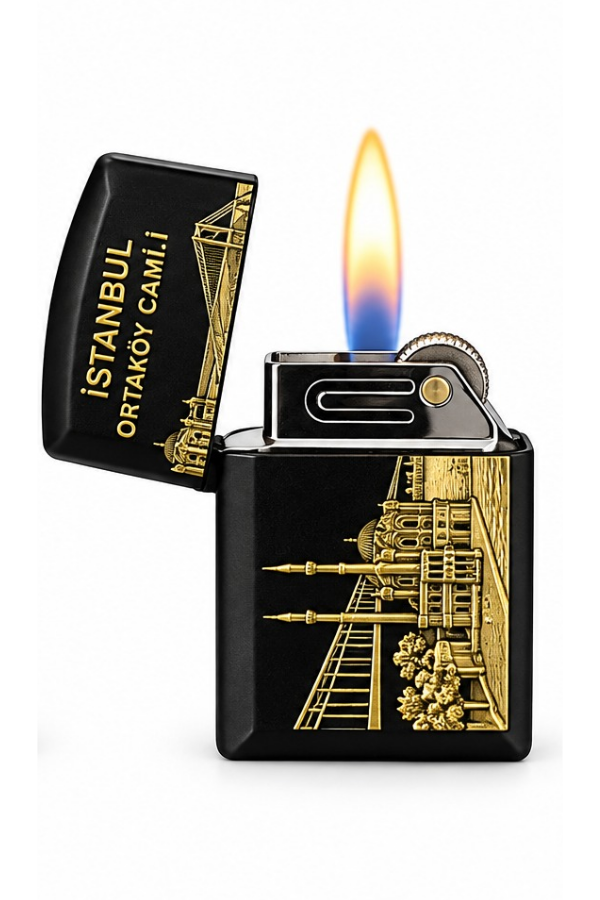 ACK037,Hunter Soft Flame Ortaköy Design Siyah Çakmak