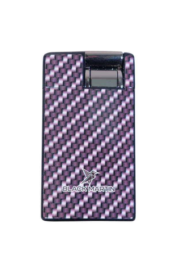 TR9297,Black Martin Tek Torch Pürmüz Karbon Desenli Siyah Puro Çakmağı