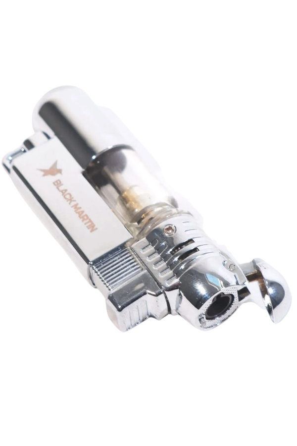 TR9286,Black Martin Tek Torch Pürmüz Gümüş Puro Çakmağı