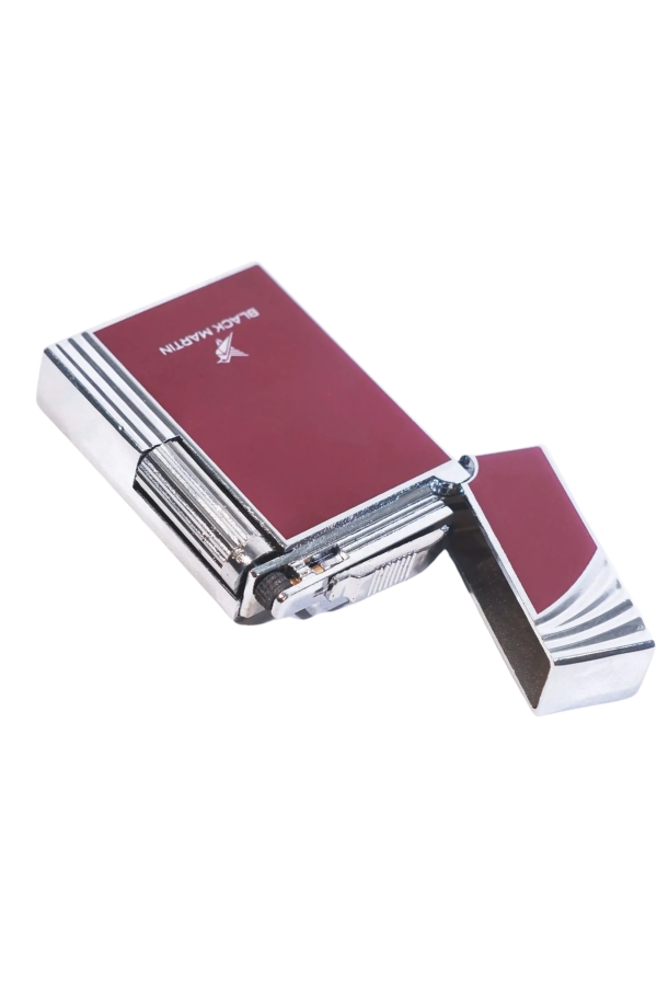 TR9294,Black Martin Soft Flame Bordo-Gümüş Metal Çakmak