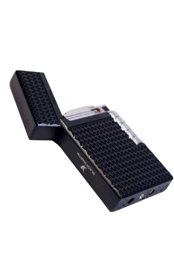 TR9279,Black Martin Soft Flame Desenli Siyah Metal Çakmak