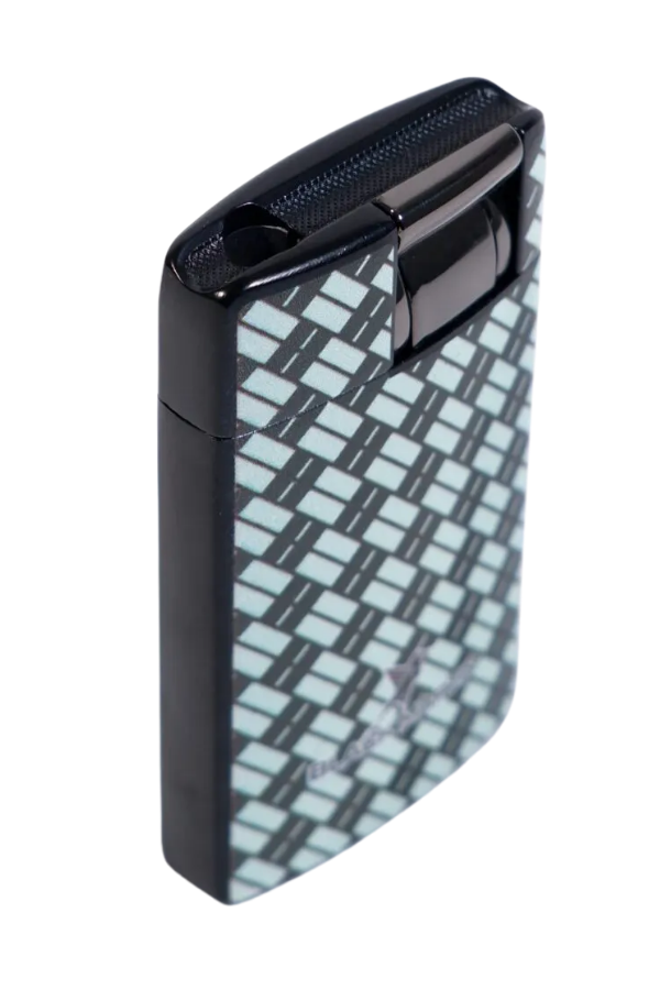 TR9296,Black Martin Tek Torch Pürmüz Karbon Desenli Yeşil Puro Çakmağı