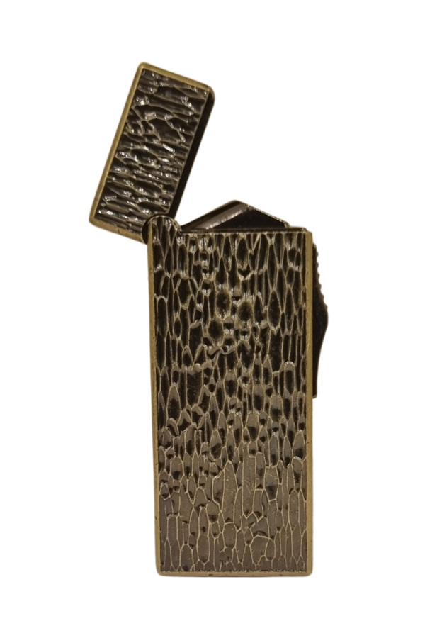 TR7845,Black Martin Tek Torch Pürmüz Bronz Desenli Metal Puro Çakmağı