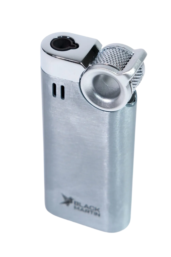 TR9288,Black Martin Tek Torch Pürmüz Gümüş Puro Çakmağı