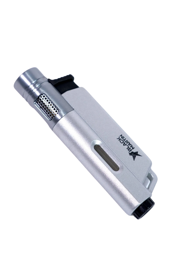 TR9301,Black Martin Tek Torch Pürmüz Gümüş Puro Çakmağı