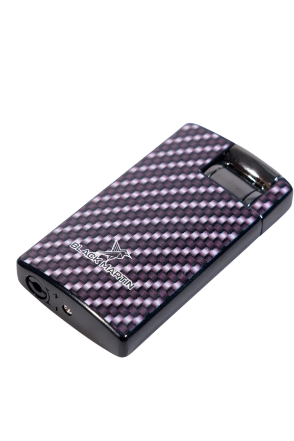 TR9297,Black Martin Tek Torch Pürmüz Karbon Desenli Siyah Puro Çakmağı