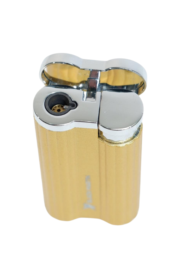 TR9537,Black Martin Tek Torch Pürmüz Delicili Sarı Metal Puro Çakmağı
