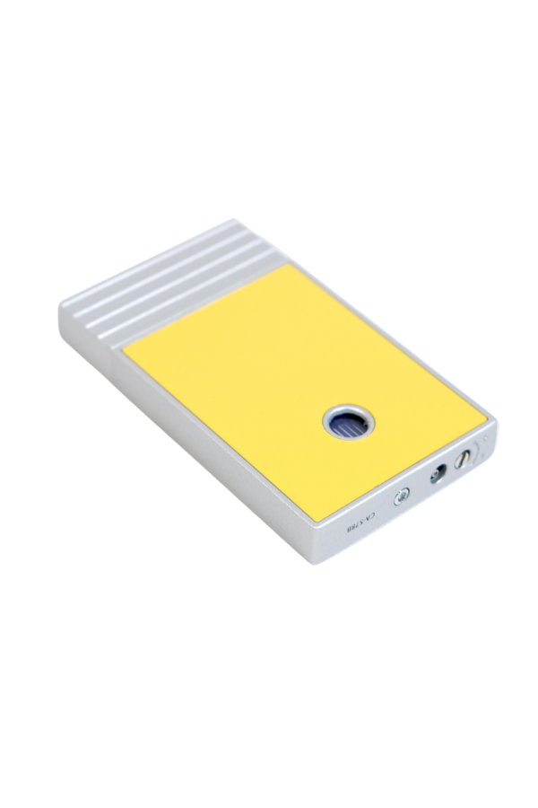 TR9466,Caseti Tek Torch Perde Alev Sarı Gümüş Metal Puro Çakmağı