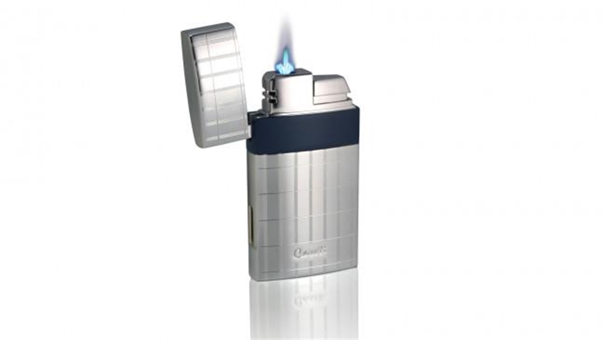 TR1922,Caseti Tek Torch Gümüş-Mavi Puro Çakmak CA0438004
