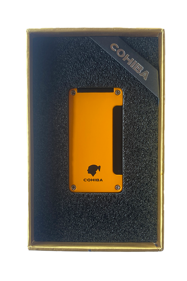 TR7168,Cohiba Sarı-Siyah Tek Torch Pürmüz Metal Puro Çakmağı