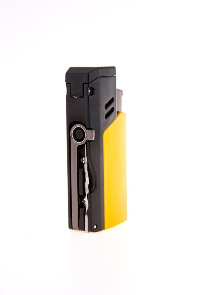 TR6680,Cohiba Sarı-Siyah Dahili Delici & İğne Tek Torch Pürmüz Puro Çakmağı