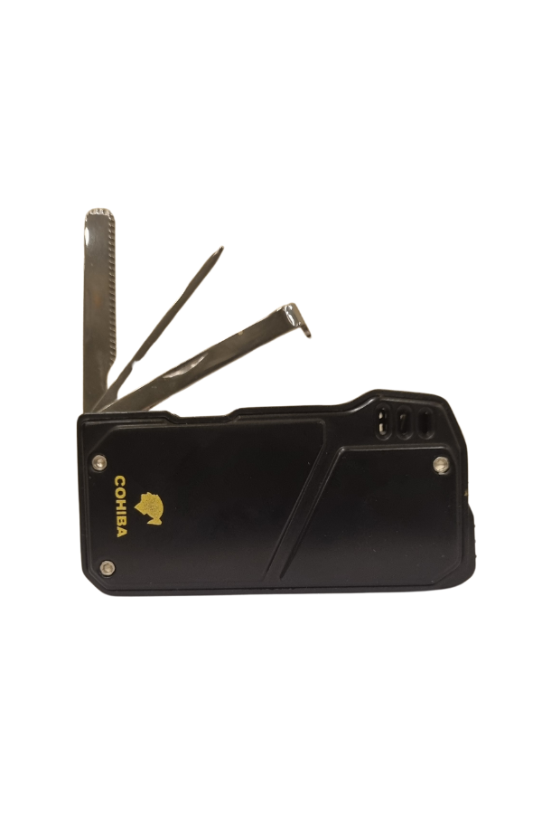 TR7876,Cohiba Soft Flame Siyah Metal Pipo Çakmağı
