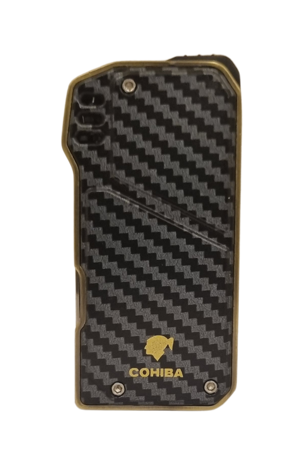 TR7875,Cohiba Soft Flame Karbon Desenli-Bakır Metal Pipo Çakmağı