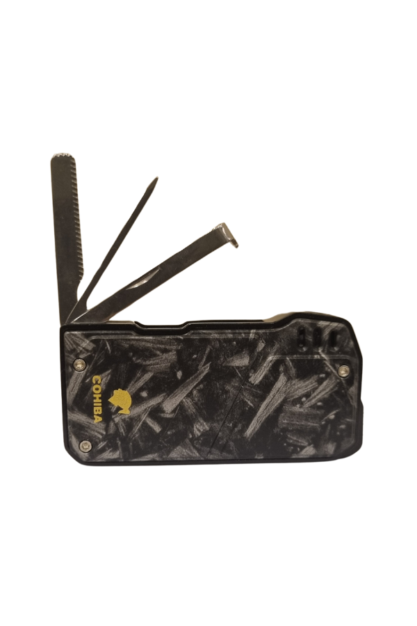 TR7878,Cohiba Soft Flame Desenli Siyah Metal Pipo Çakmağı