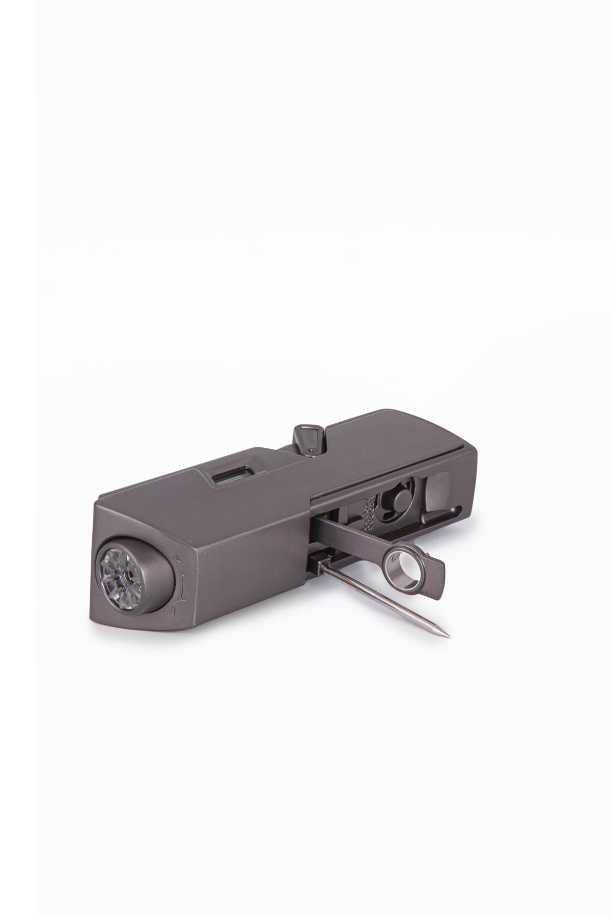 TR7940,Cohiba Tek Torch Pürmüz Gunmetal Dahili Delici & İğne Metal Puro Çakmağı