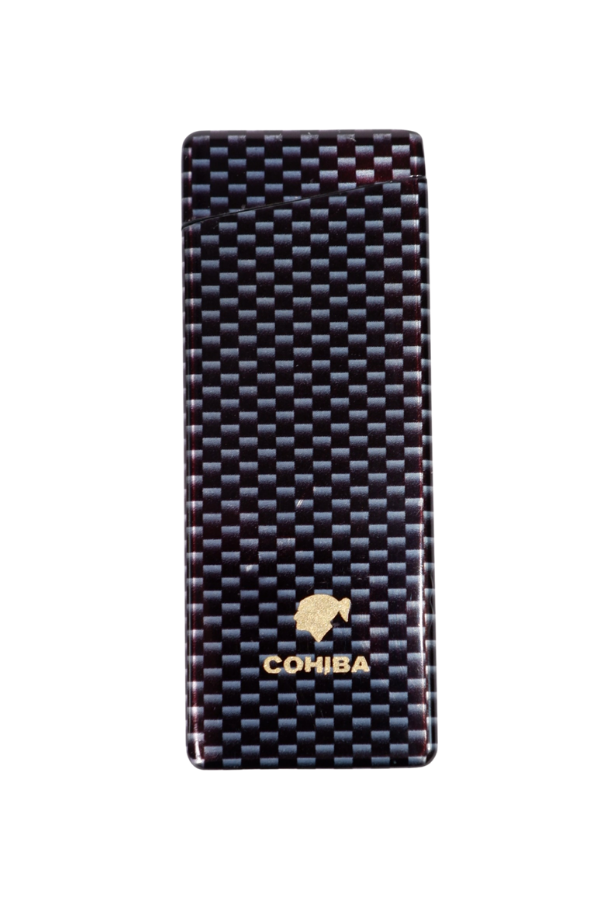 TR9032,Cohiba Tek Torch Pürmüz Siyah Karbon Desenli Puro Çakmağı