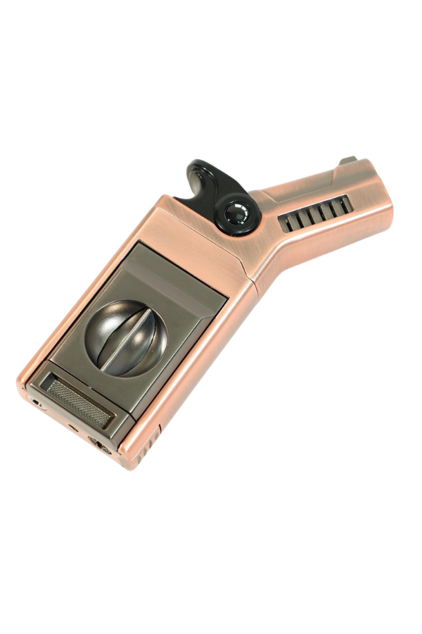 TR9483,Cohiba Tek Torch Pürmüz Dahili S-V Cut & İğneli Bronz Metal Puro Çakmağı