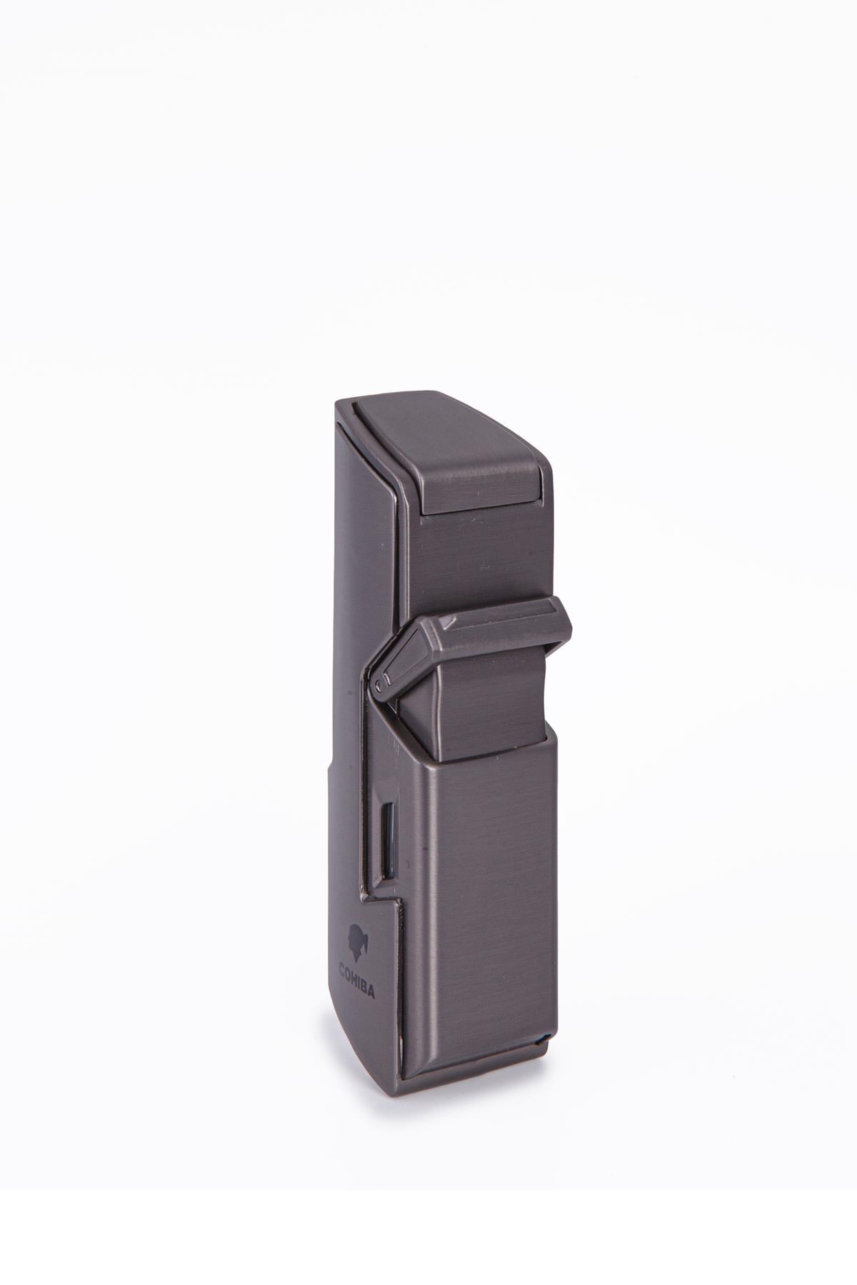 TR7940,Cohiba Tek Torch Pürmüz Gunmetal Dahili Delici & İğne Metal Puro Çakmağı