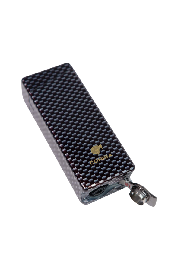 TR9032,Cohiba Tek Torch Pürmüz Siyah Karbon Desenli Puro Çakmağı
