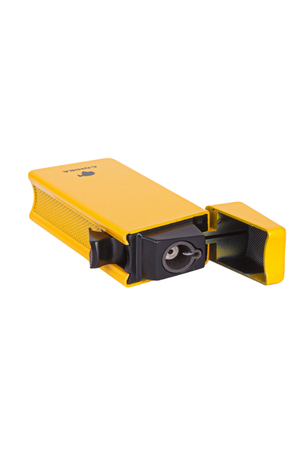TR7865,Cohiba Tek Torch Pürmüz Sarı Metal Puro Çakmağı