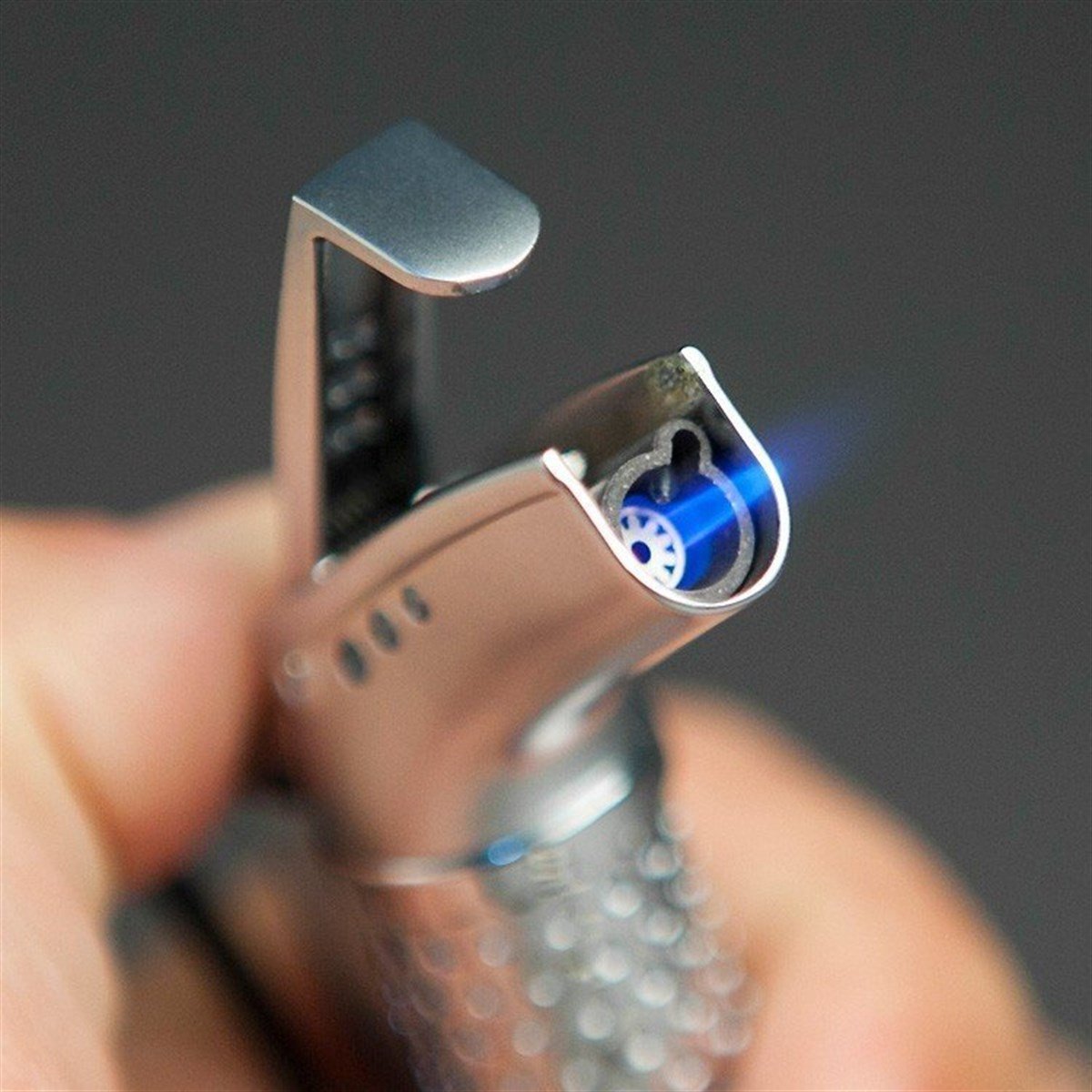 TR852,Cohiba Tek Torch Silver Masa Tipi Puro Çakmağı