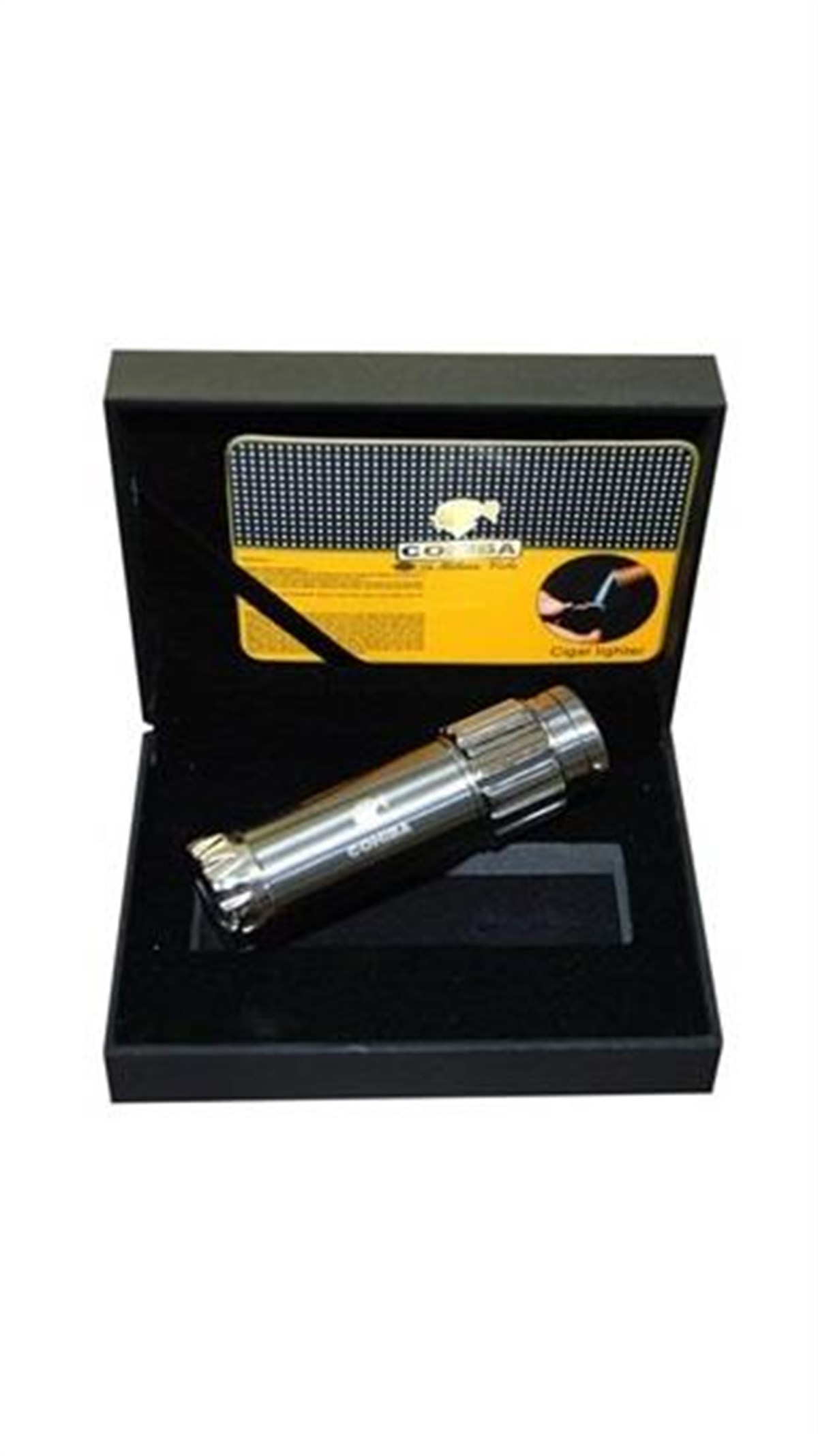 TR773,Cohiba Tek Torch Gümüş Silindir Puro Çakmağı