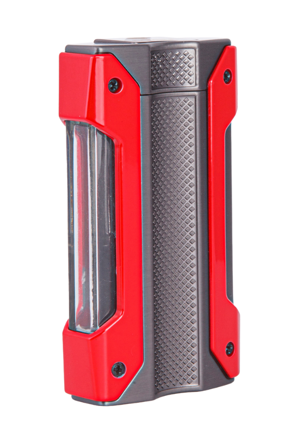 TR7867,Cohiba Tek Torch Pürmüz Kırmızı-Gunmetal Metal Puro Çakmağı