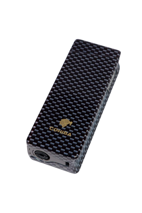 TR9032,Cohiba Tek Torch Pürmüz Siyah Karbon Desenli Puro Çakmağı