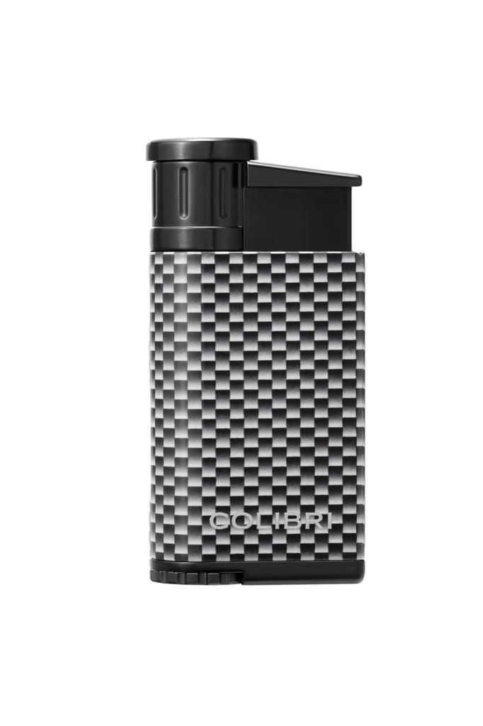 TR6441,Colibri Evo Tek Torch Pürmüz Gümüş Karbonfiber Puro Çakmağı