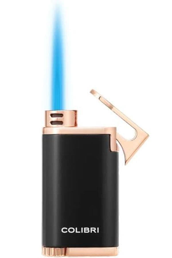 TR6768,Colibri Belmont Tek Torch Pürmüz Siyah - Rose Gold Puro Çakmağı
