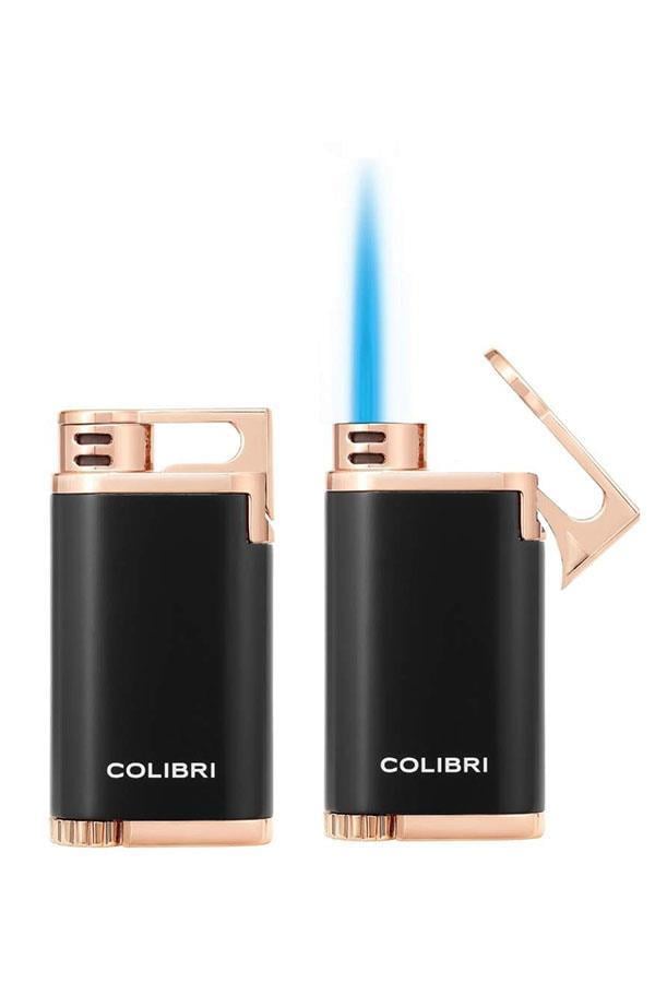 TR6768,Colibri Belmont Tek Torch Pürmüz Siyah - Rose Gold Puro Çakmağı