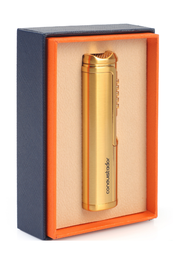 CNQ-030,Conquistador Tek Torch Pürmüz Gold Metal Puro Çakmağı