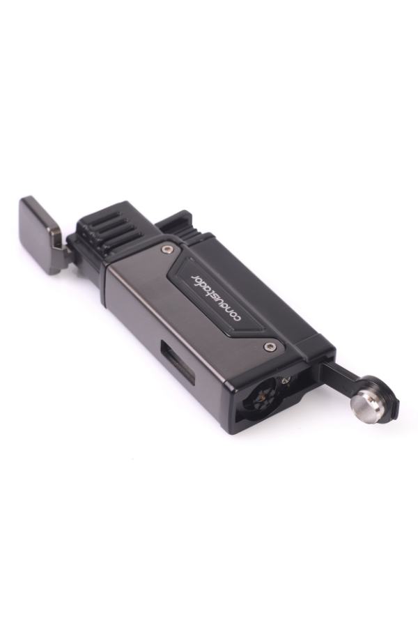 CNQ-034,Conquistador Tek Torch Pürmüz Gunmetal Siyah Delicili Metal Puro Çakmağı