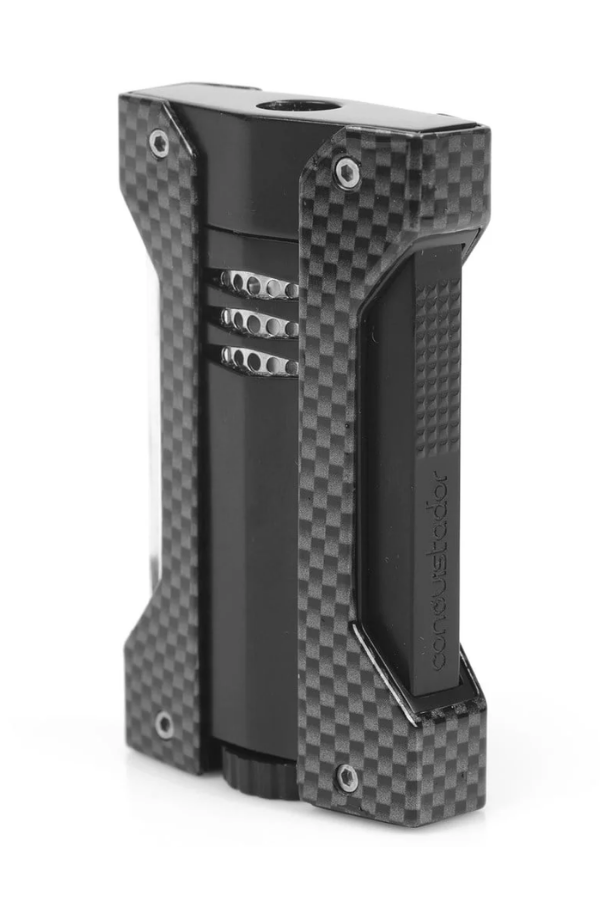CNQ-023,Conquistador Tek Torch Pürmüz Karbon Siyah Defi Extreme Dizayn Metal Puro Çakmağı