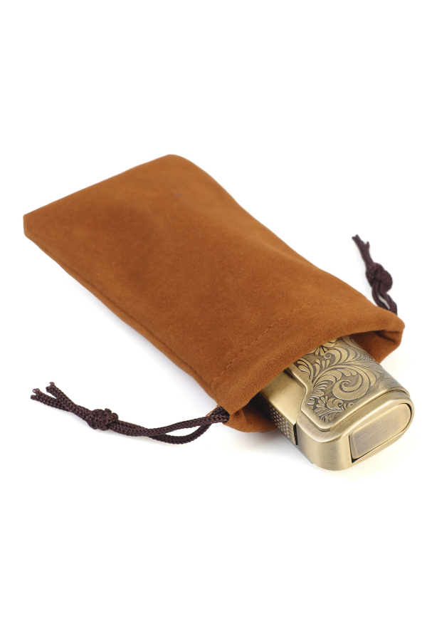 CNQ-031,Conquistador Tek Torch Pürmüz Gold İşlemeli Metal Puro Çakmağı