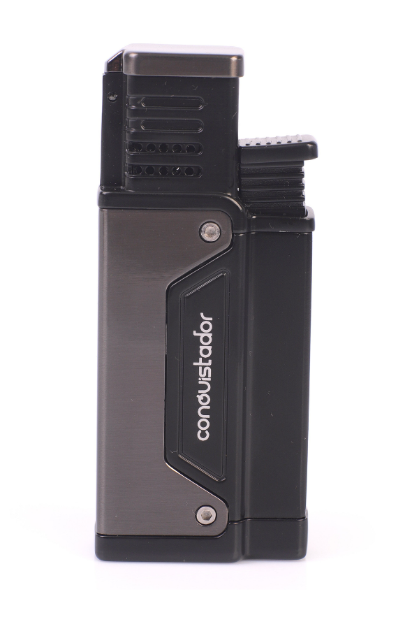 CNQ-034,Conquistador Tek Torch Pürmüz Gunmetal Siyah Delicili Metal Puro Çakmağı