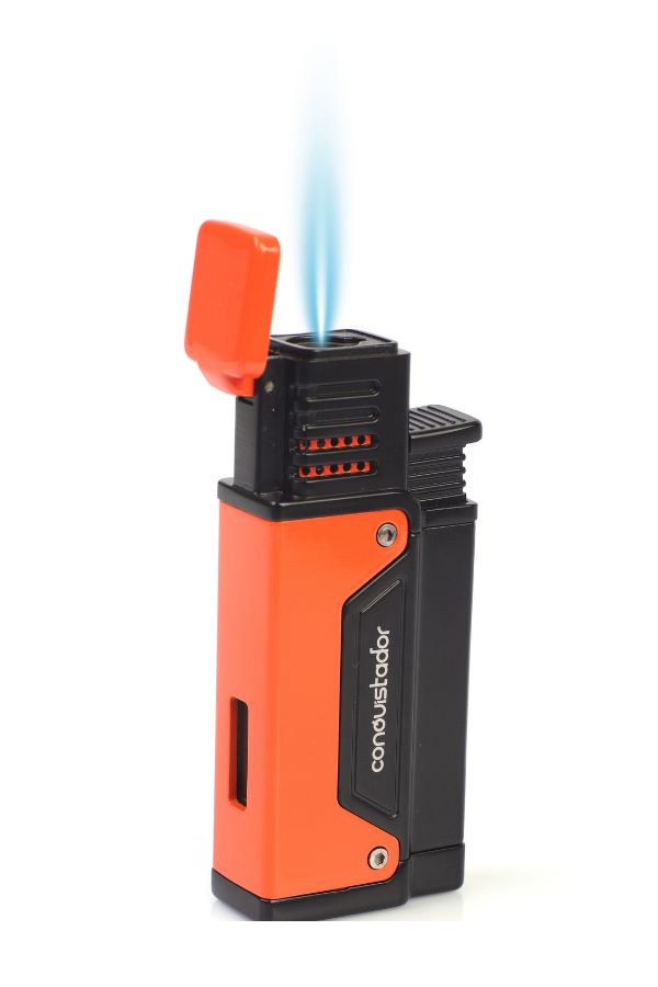 CNQ-032,Conquistador Tek Torch Pürmüz Turuncu Siyah Delicili Metal Puro Çakmağı