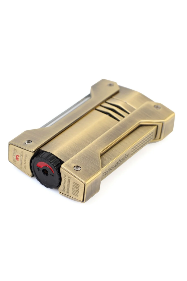 CNQ-020,Conquistador Tek Torch Pürmüz Bronz Siyah Defi Extrem Dizayn Metal Puro Çakmağı