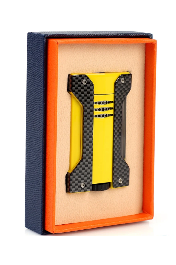 CNQ-021,Conquistador Tek Torch Pürmüz Karbon Sarı Defi Extreme Dizayn Metal Puro Çakmağı