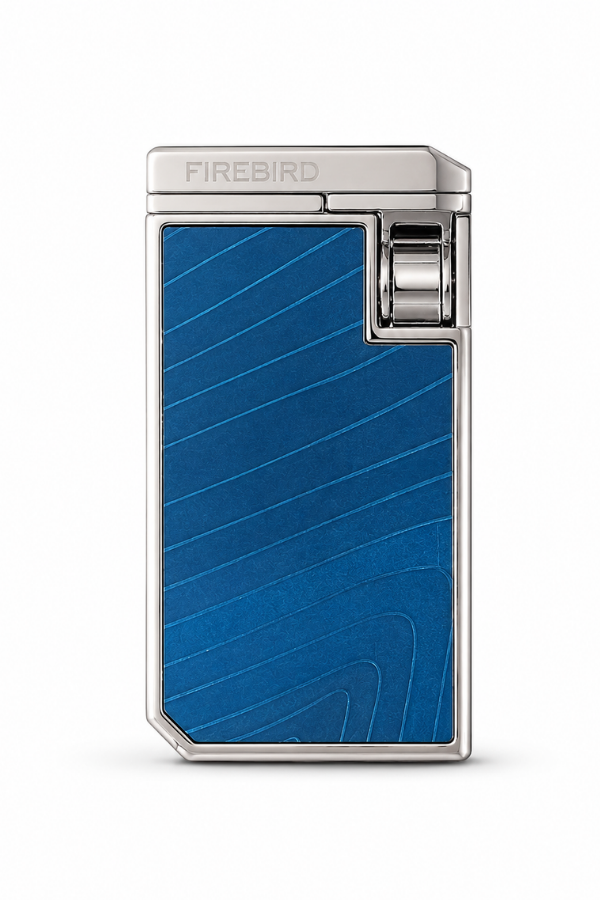 TRM1015,Firebird Çift Torch Pürmüz Gümüş Mavi Puro Çakmağı