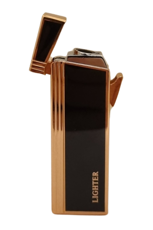TR8068,PremiumQuality Bronz - Siyah Tek Torch Pürmüz Metal Puro Çakmağı