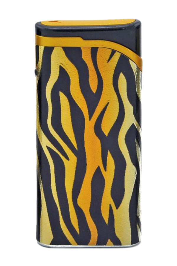 TR8043,PremiumQuality Zebra Desenli Siyah Tek Torch Pürmüz Plastik Puro Çakmağı