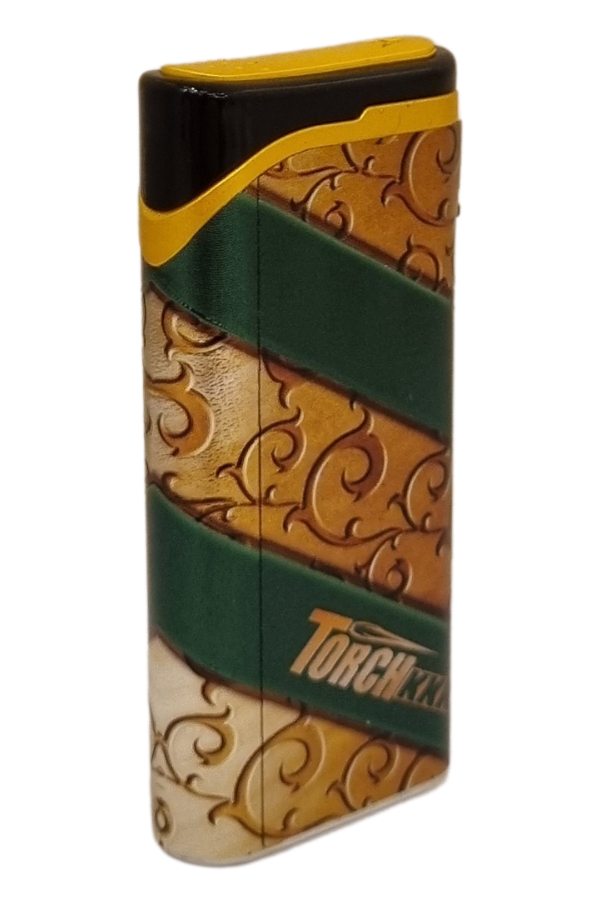 TR8049,PremiumQuality Gold - Yeşil Tek Torch Pürmüz Plastik Puro Çakmağı