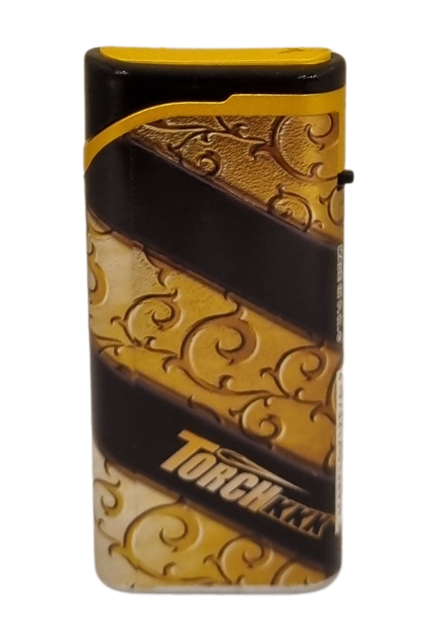 TR8050,PremiumQuality Gold - Lacivert Tek Torch Pürmüz Plastik Puro Çakmağı