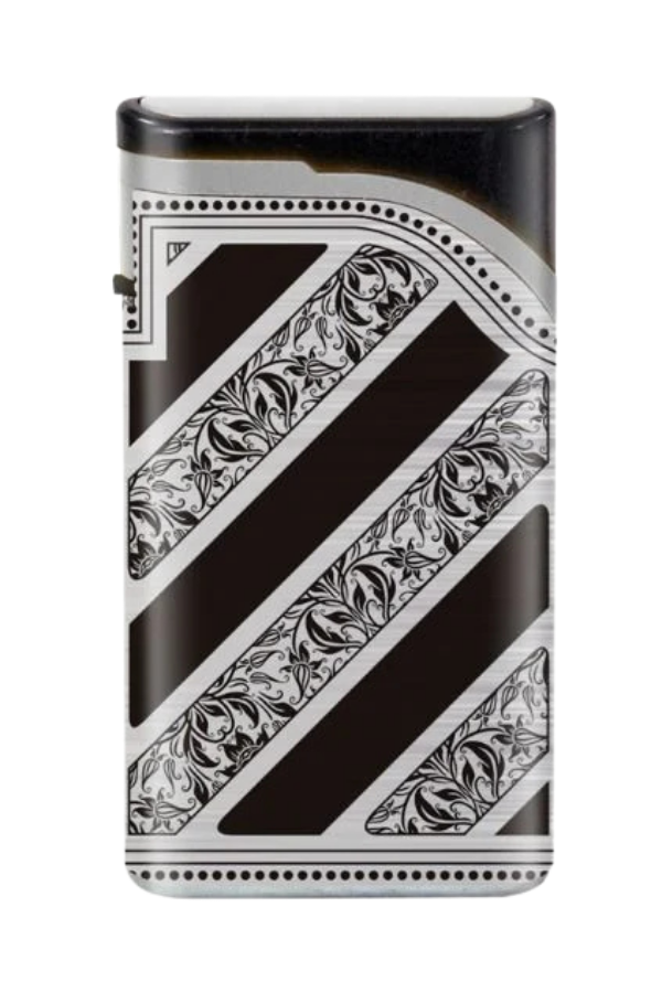 TR8056,PremiumQuality Gümüş - Siyah Tek Torch Pürmüz Plastik Puro Çakmağı