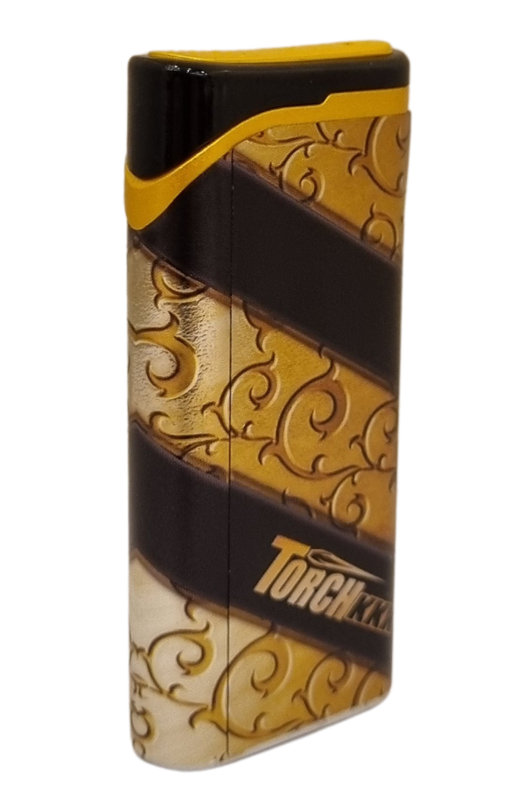 TR8050,PremiumQuality Gold - Lacivert Tek Torch Pürmüz Plastik Puro Çakmağı