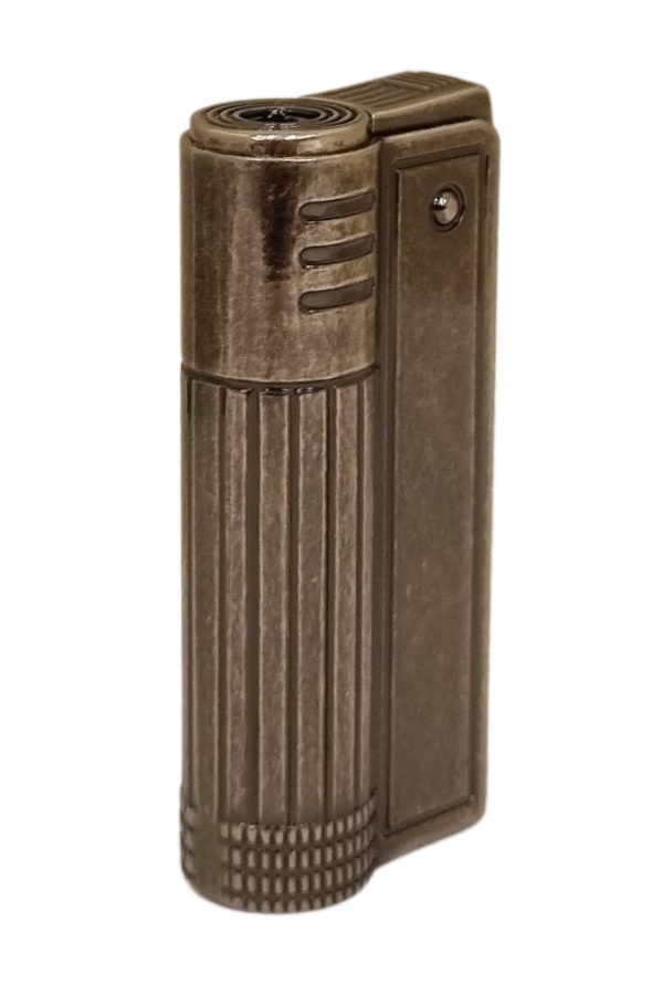 TR8034,PremiumQuality Fırçalı Gümüş Tek Torch Pürmüz Metal Puro Çakmağı