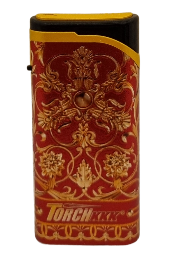 TR8051,PremiumQuality Desenli Kırmızı Tek Torch Pürmüz Plastik Puro Çakmağı