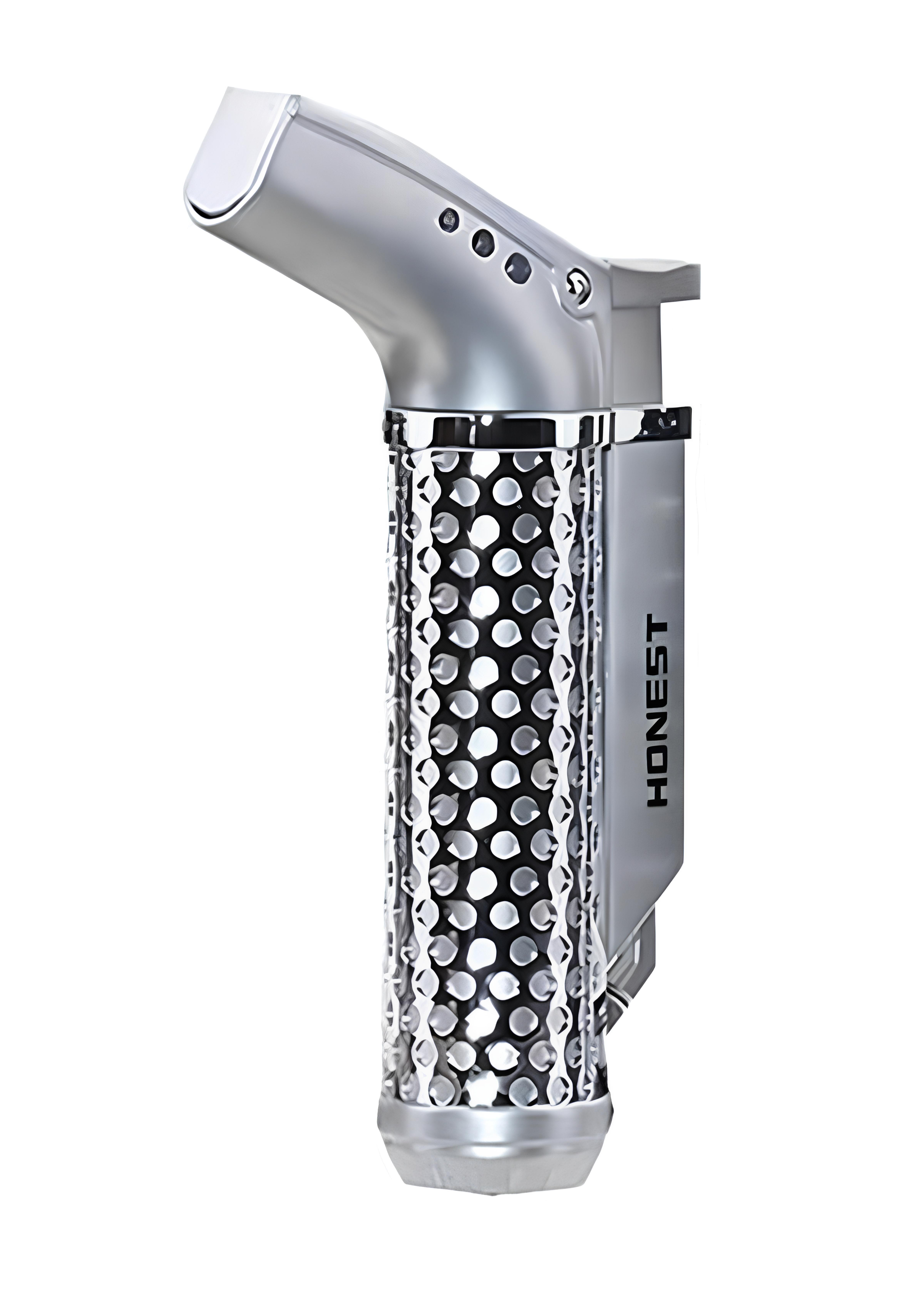 TR5752,Honest Gümüş Tek Torch Pürmüz Puro Çakmağı