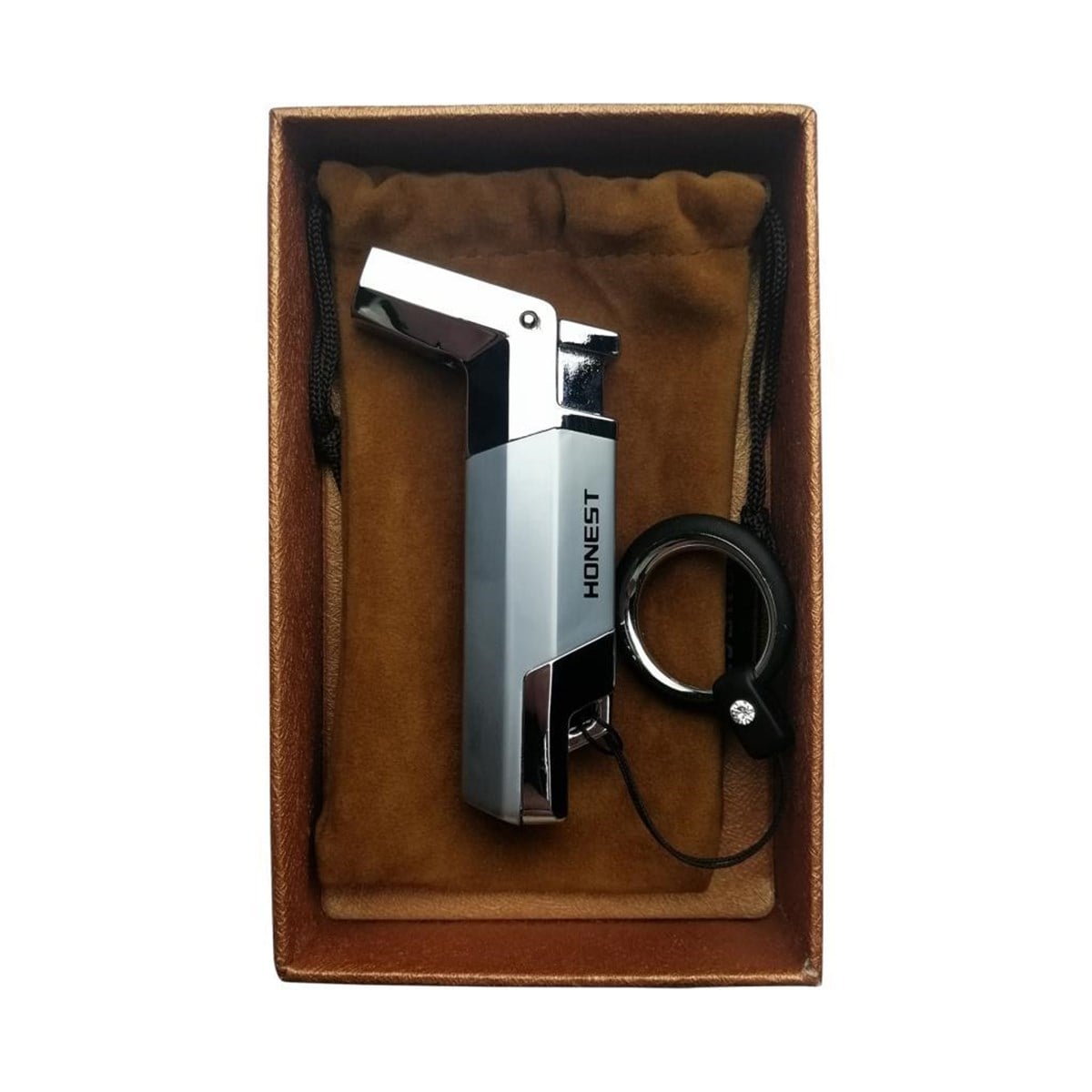 TR3698,Honest Gümüş Tek Torch Puro Çakmağı